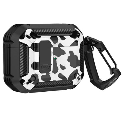 Two-Tone Printed Earphone Case with Switch Lock & Carabiner, For AirPods 1/2, For AirPods Pro