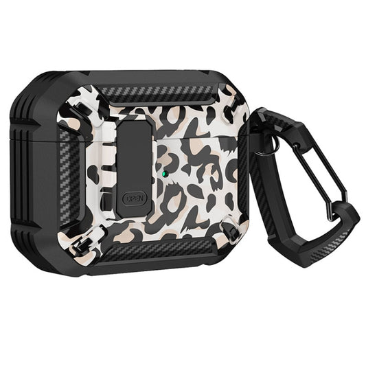 Two-Tone Printed Earphone Case with Switch Lock & Carabiner, For AirPods 3