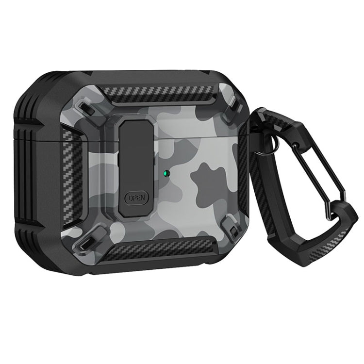 Two-Tone Printed Earphone Case with Switch Lock & Carabiner, For AirPods 3