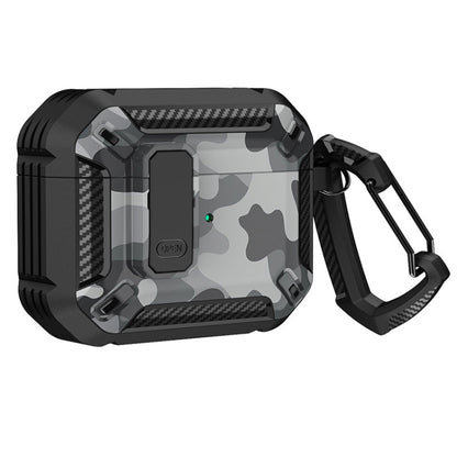 Two-Tone Printed Earphone Case with Switch Lock & Carabiner, For AirPods 3