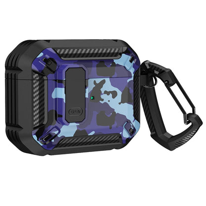 Two-Tone Printed Earphone Case with Switch Lock & Carabiner, For AirPods 3