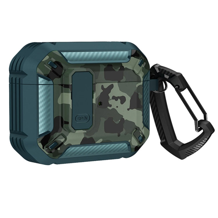 Two-Tone Printed Earphone Case with Switch Lock & Carabiner, For AirPods 3
