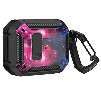 Two-Tone Printed Earphone Case with Switch Lock & Carabiner, For AirPods 3
