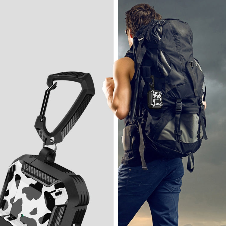 Two-Tone Printed Earphone Case with Switch Lock & Carabiner, For AirPods 3