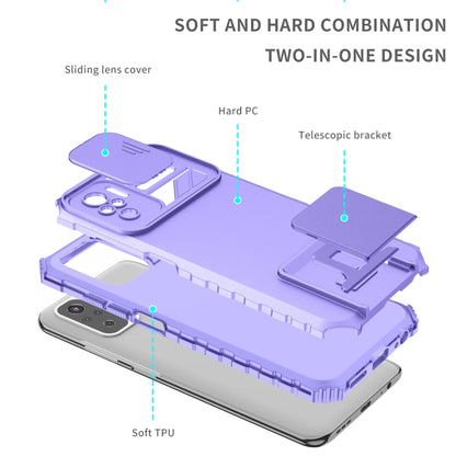 Stereoscopic Holder Sliding Camshield Phone Case, For Xiaomi Redmi Note 10 4G, For Xiaomi Redmi Note 10 Pro Global, For Xiaomi Redmi Note 10 5G