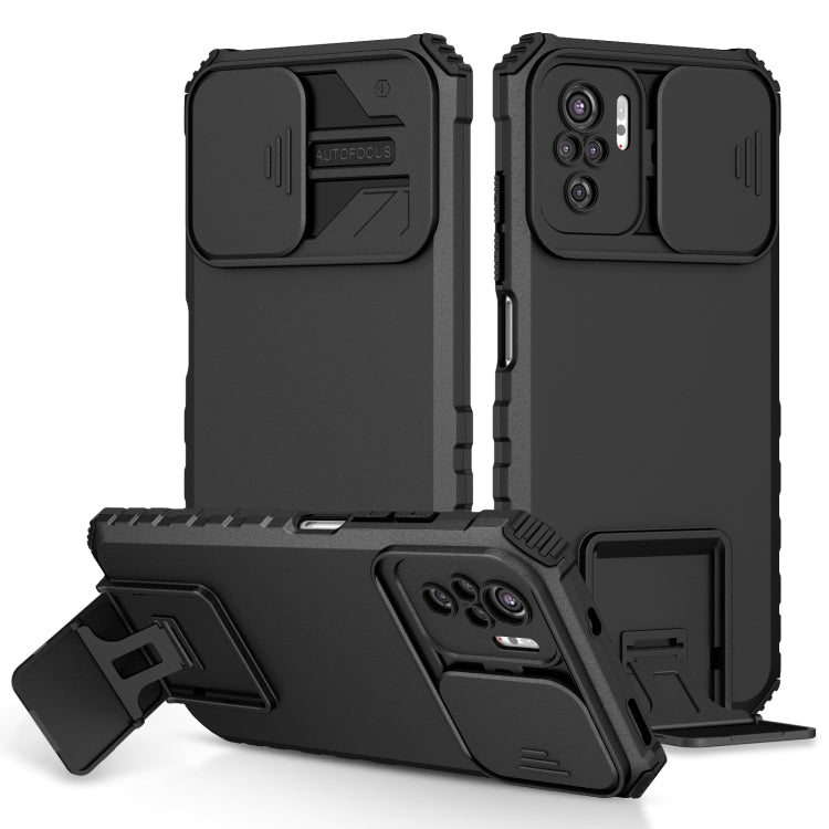 Stereoscopic Holder Sliding Camshield Phone Case, For Xiaomi Redmi Note 10 4G, For Xiaomi Redmi Note 10 Pro Global, For Xiaomi Redmi Note 10 5G