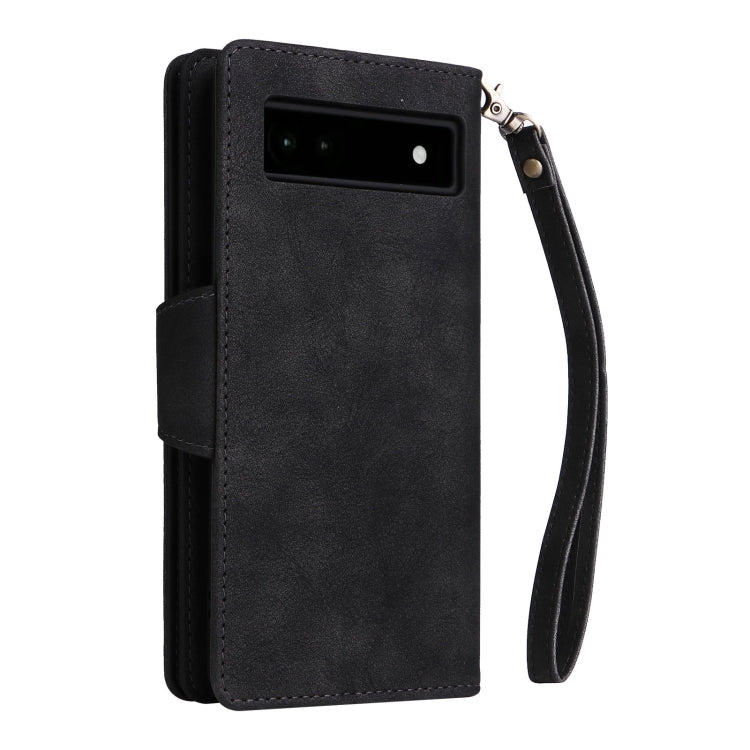 Rivet Buckle 9 Cards Three Fold Leather Phone Case