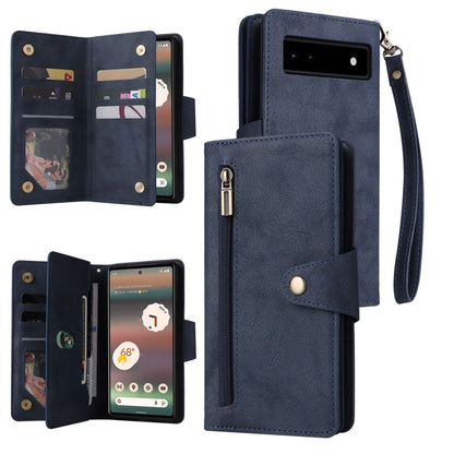 Rivet Buckle 9 Cards Three Fold Leather Phone Case