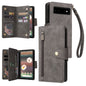 Rivet Buckle 9 Cards Three Fold Leather Phone Case, For Google Pixel 6a