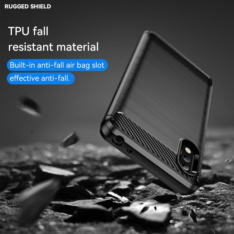 Brushed Texture Carbon Fiber TPU Phone Case