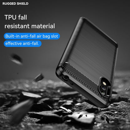 Brushed Texture Carbon Fiber TPU Phone Case