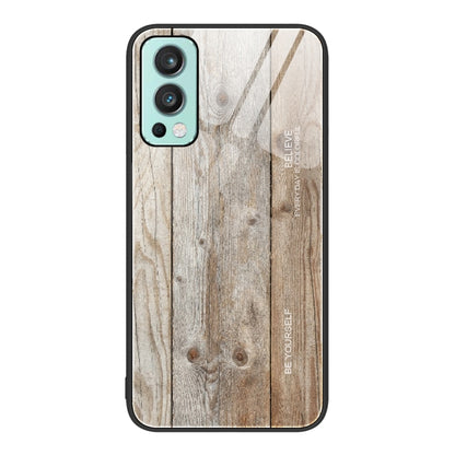Wood Grain Glass Protective Case, For OnePlus Nord 2 5G, For OnePlus Nord N100, For OnePlus 10 Pro