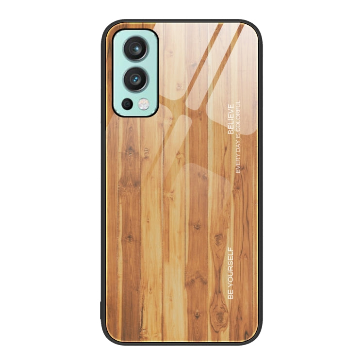 Wood Grain Glass Protective Case, For OnePlus Nord 2 5G, For OnePlus Nord N100, For OnePlus 10 Pro