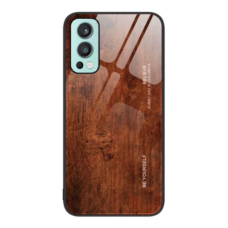 Wood Grain Glass Protective Case, For OnePlus Nord 2 5G, For OnePlus Nord N100, For OnePlus 10 Pro