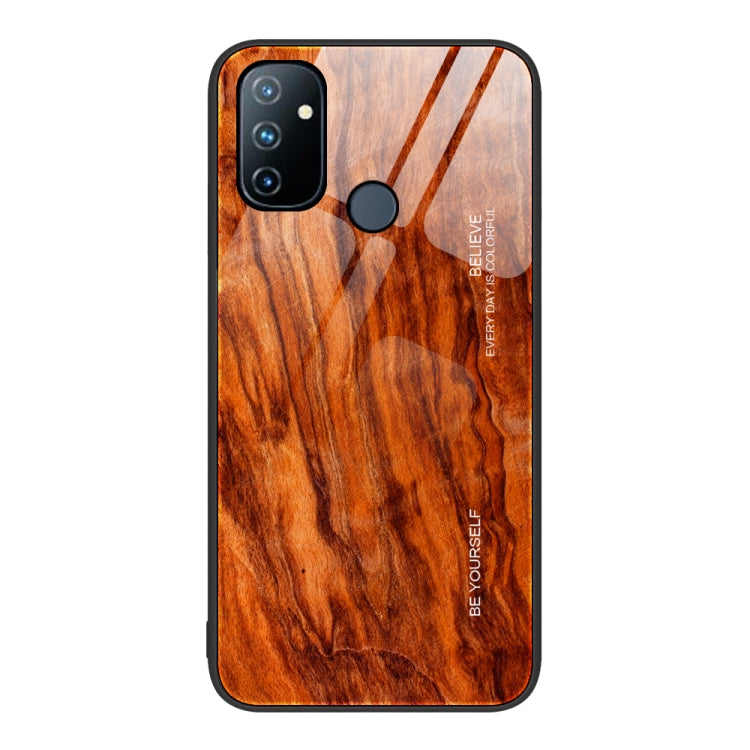 Wood Grain Glass Protective Case, For OnePlus Nord 2 5G, For OnePlus Nord N100, For OnePlus 10 Pro