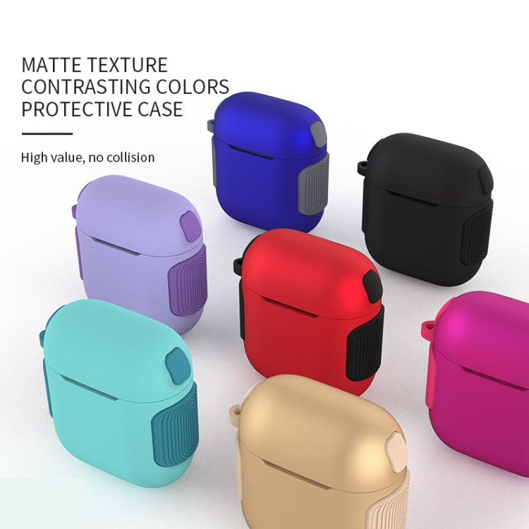 2 in 1 Matte Texture Contrast Color PC + TPU Earphone Case