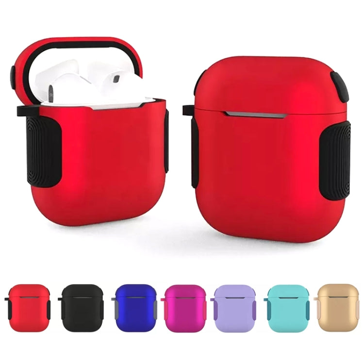 2 in 1 Matte Texture Contrast Color PC + TPU Earphone Case