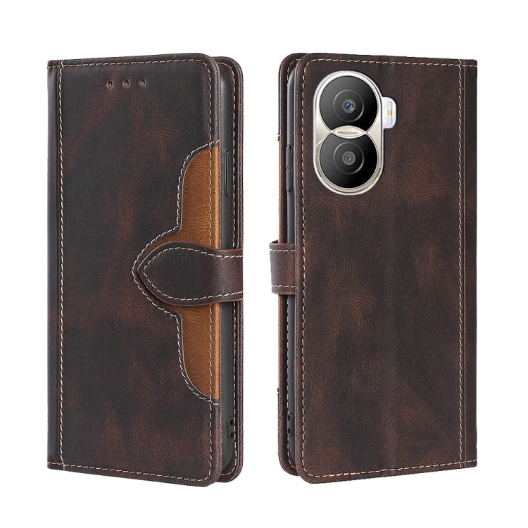 Skin Feel Magnetic Buckle Leather Phone Case