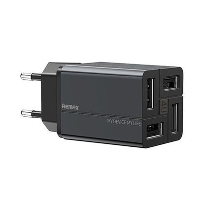 REMAX RP-U43 3.4A 4 USB Port Fast Charger, EU Plug, UK Plug