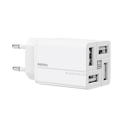 REMAX RP-U43 3.4A 4 USB Port Fast Charger, EU Plug, UK Plug