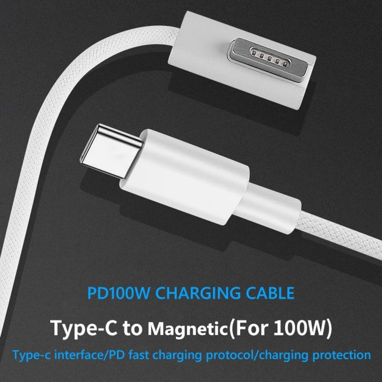 100W 5 Pin MagSafe 1 (L-shaped) to USB-C / Type-C PD Charging Cable, Cable Length: 1.8m