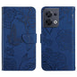 HT03 Skin Feel Butterfly Embossed Flip Leather Phone Case