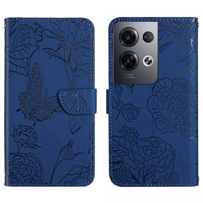 HT03 Skin Feel Butterfly Embossed Flip Leather Phone Case