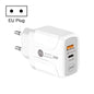 25W PD Type-C + QC3.0 USB Ports Travel Charger, US Plug, EU Plug