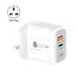 25W PD Type-C + QC3.0 USB Ports Travel Charger, UK Plug
