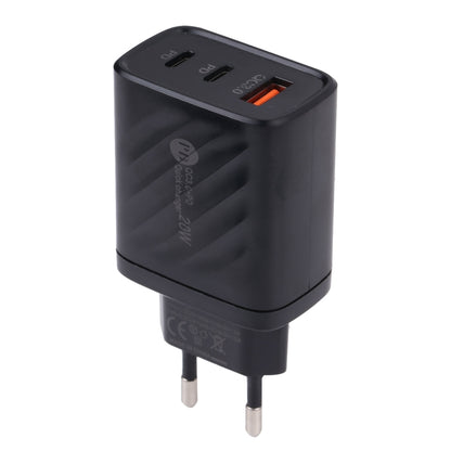 AR-892 3 in 1 QC3.0 PD20W USB + USB-C / Type-C Wall Travel Charger, EU Plug, UK Plug