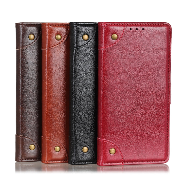 Copper Buckle Nappa Texture Horizontal Flip Leather Case with Holder & Card Slots & Wallet