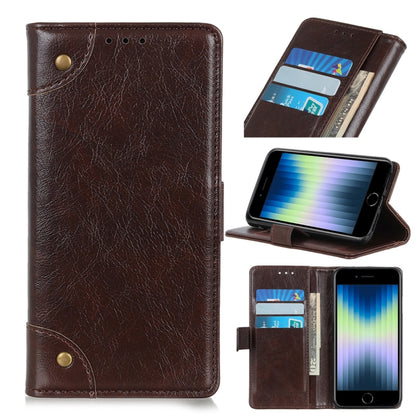 Copper Buckle Nappa Texture Horizontal Flip Leather Case with Holder & Card Slots & Wallet