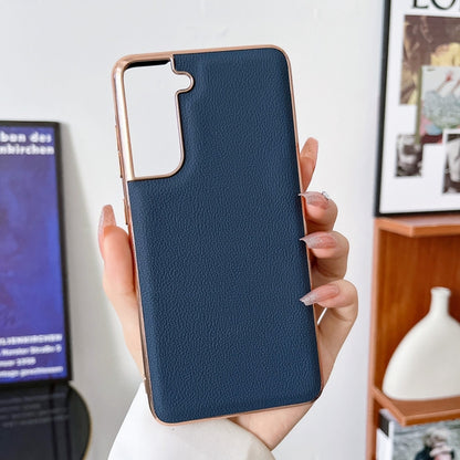 Genuine Leather Luolai Series Nano Electroplating Phone Case