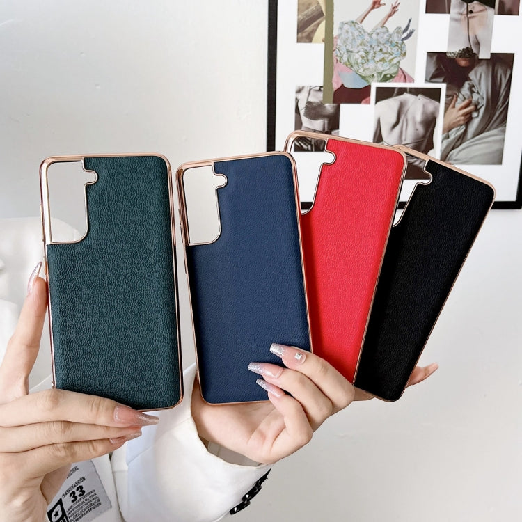 Genuine Leather Luolai Series Nano Electroplating Phone Case