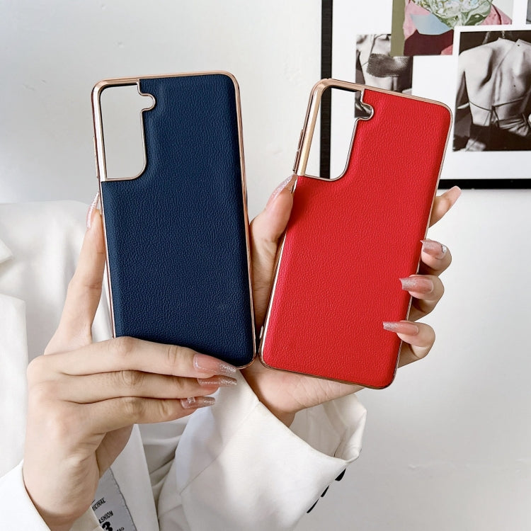 Genuine Leather Luolai Series Nano Electroplating Phone Case