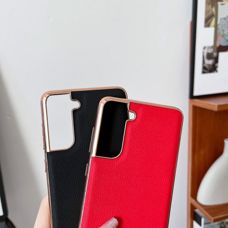 Genuine Leather Luolai Series Nano Electroplating Phone Case