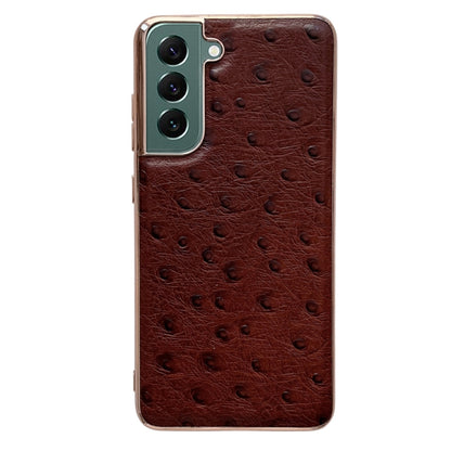 Genuine Leather Ostrich Texture Series Nano Electroplating Phone Case