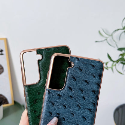 Genuine Leather Ostrich Texture Series Nano Electroplating Phone Case