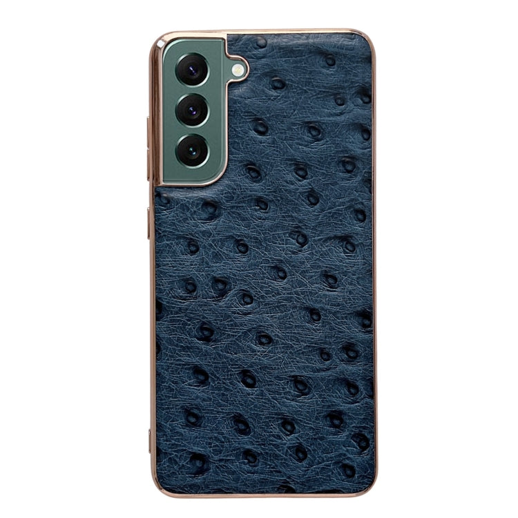 Genuine Leather Ostrich Texture Series Nano Electroplating Phone Case