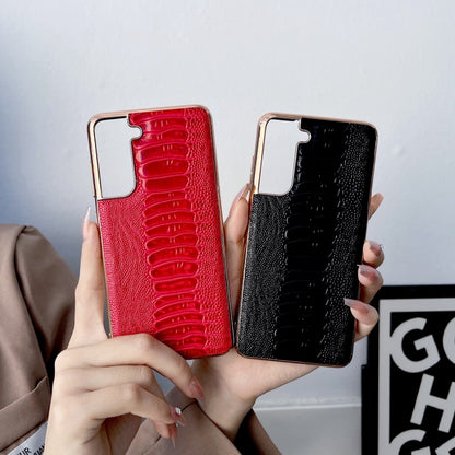 Genuine Leather Weilai Series Nano Electroplating Phone Case