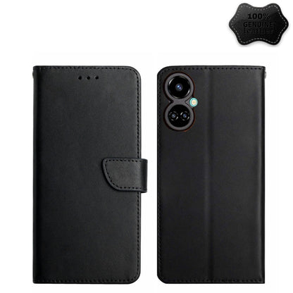 Genuine Leather Fingerprint-proof Horizontal Flip Phone Case, For Tecno Camon 17 Pro, For Tecno Camon 17P, For Tecno Camon 18i, For Tecno Camon 18P, For Tecno Camon 19 4G, For Tecno Camon 19 Pro 4G, For Tecno Spark 8, For Tecno Spark Go 2022