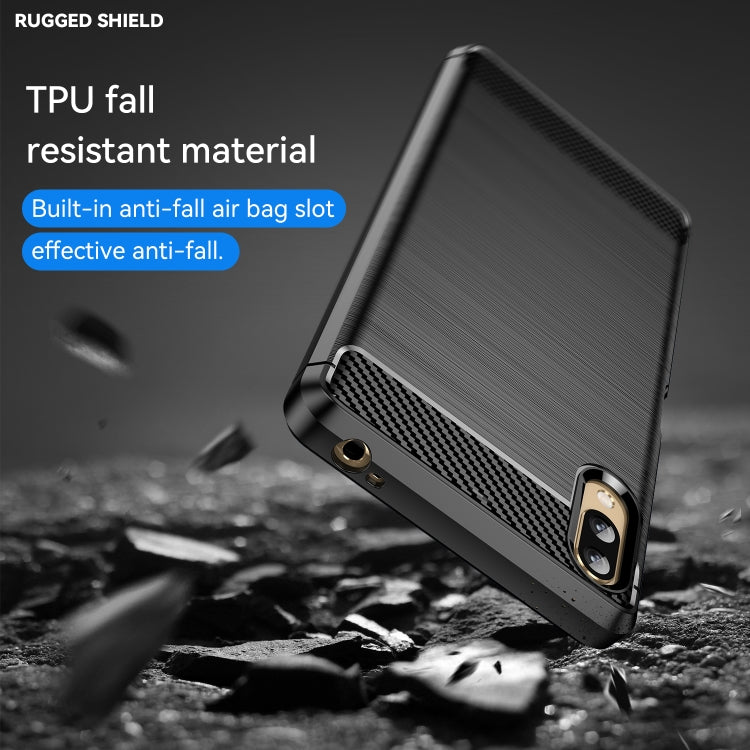 Brushed Texture Carbon Fiber TPU Phone Case