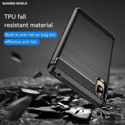 Brushed Texture Carbon Fiber TPU Phone Case