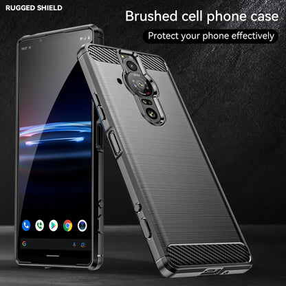 Brushed Texture Carbon Fiber TPU Phone Case