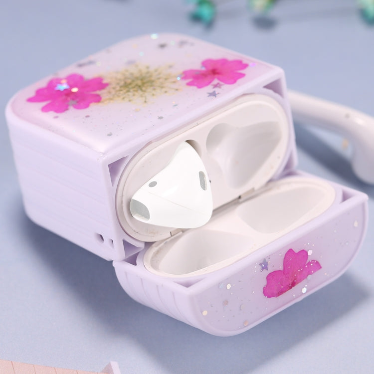 For AirPods 1 / 2 Beautiful Ladies Flowers Pattern Wireless Earphone Protective Case