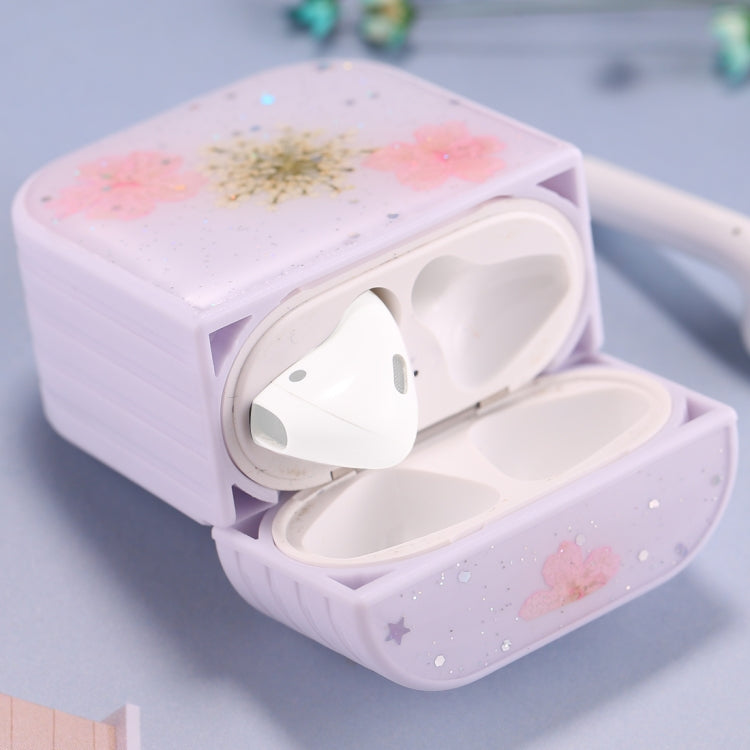 For AirPods 1 / 2 Beautiful Ladies Flowers Pattern Wireless Earphone Protective Case