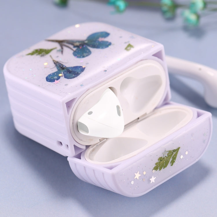 For AirPods 1 / 2 Gypsophila Flowers Pattern Wireless Earphone Protective Case