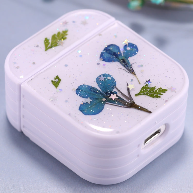 For AirPods 1 / 2 Gypsophila Flowers Pattern Wireless Earphone Protective Case