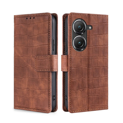 Skin Feel Crocodile Magnetic Clasp Leather Phone Case