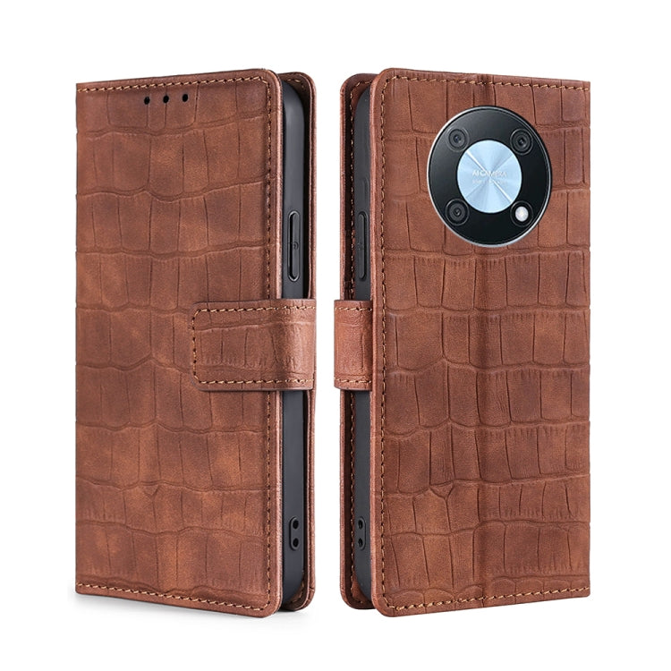 Skin Feel Crocodile Magnetic Clasp Leather Phone Case